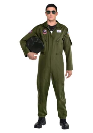 Top Gun Movie Flight Uniform Men's Costume | Top Gun Costumes