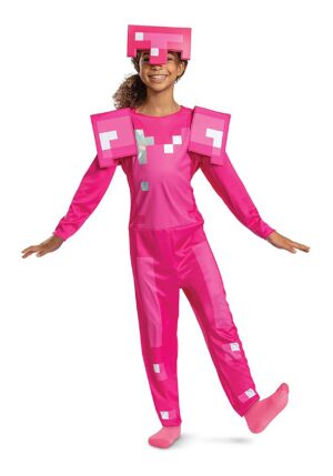 Minecraft Video Game Pink Armor Girl's Costume | Minecraft Costumes