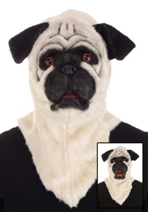 Mouth Mover Pug Costume Mask for Adults | Animal Accessories