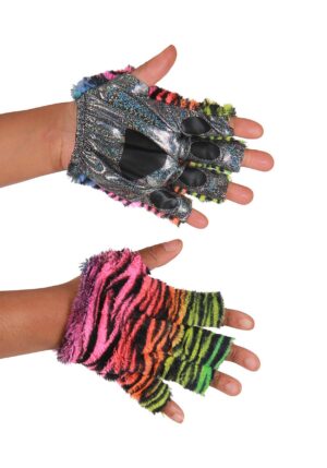 Fingerless Neon Rainbow Tiger Paws | Tiger Accessories