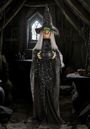 6.3FT Paisley the Potion-Maker Witch Animated Decoration - Scream Saver | Halloween Animatronics