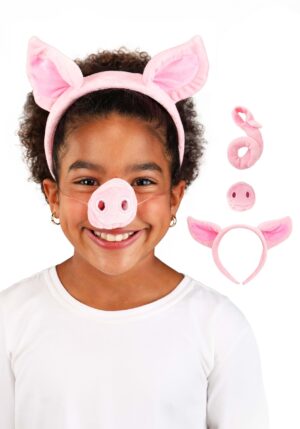 Pink Pig Costume Nose, Ears and Tail Accessory Set | Pig Accessories