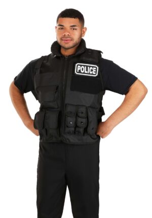 Adult Plus Size Deluxe SWAT Team Costume Vest | SWAT Costumes