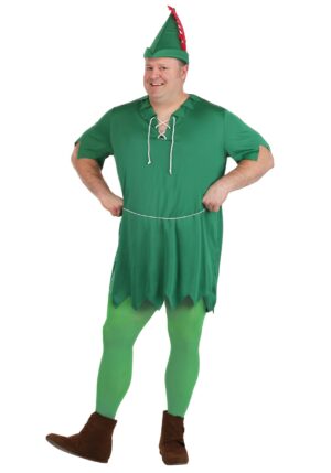 Men's Plus Size Storybook Peter Pan Costume Tunic | Storybook Costumes