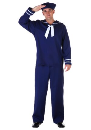 Plus Size Men's Blue Sailor Costume | Uniform Costumes