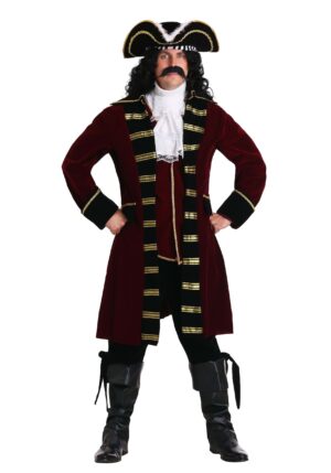 Men's Plus Size Deluxe Captain Hook Costume | Storybook Costumes