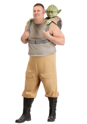 Men's Plus Size Deluxe Star Wars Luke Skywalker with Yoda Costume | Star Wars Costumes