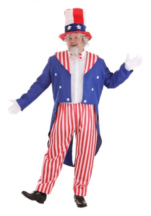 Plus Size Deluxe Uncle Sam Costume for Men | Holiday Costumes