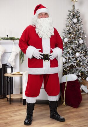 Plus Size Flannel Santa Claus Men's Costume | Christmas Costumes
