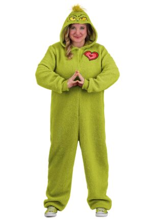 Plus Size Grinch Adult Costume Onesie | Christmas Costumes