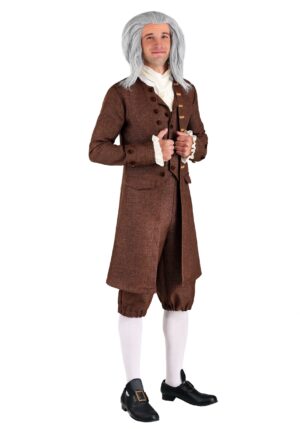 Plus Size Men's Colonial Benjamin Franklin Costume | Historical Costumes