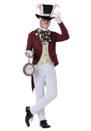 Men's Plus Size White Rabbit Costume | Alice in Wonderland Costumes