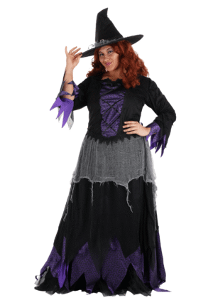 Plus Size Women's Midnight Purple Witch Costume