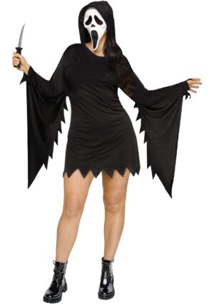 Plus Size Sassy Ghost Face Costume for Women | Scream Costumes