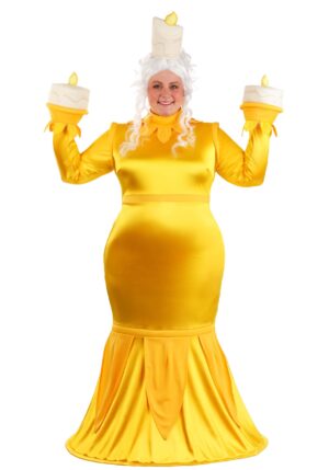 Women's Plus Size Beauty and the Beast Lumiere Costume | Disney Costumes