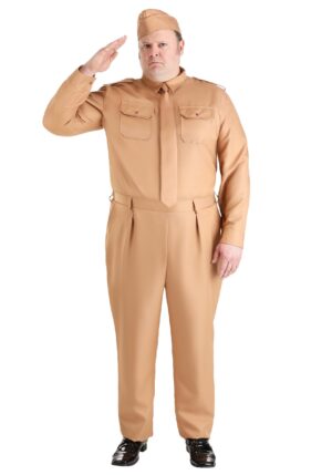 Men's Plus Size WW2 Army Costume | Military Costumes