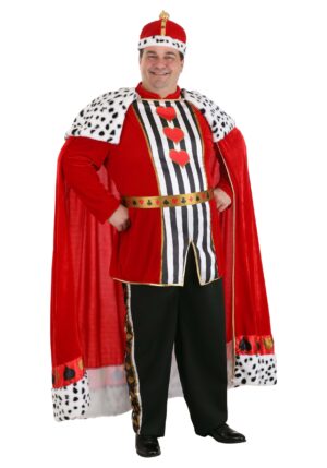 Plus Size Premium King of Hearts Men's Costume | Storybook Costumes