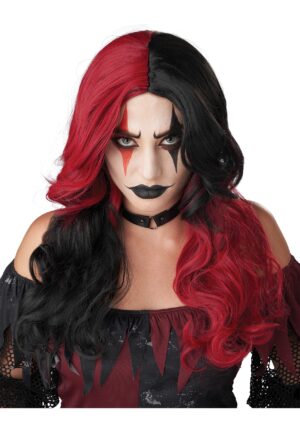 Psycho Jester Women's Costume Wig | Evil Clown Accessories