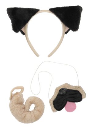 Pug Ears Headband Nose and Tail Kit | Dog Costumes for Humans