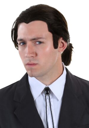 Pulp Fiction Men's Vincent Vega Wig and Bolo Tie Costume Set | Movie Accessories