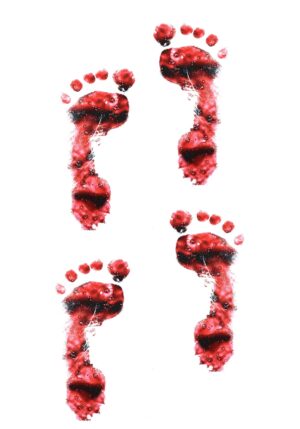 11-Inch White PVC Bloody Footprint Cutout Halloween Decoration | Scary Decorations