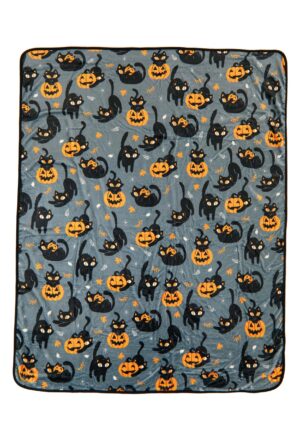 Quirky Black Kitty Comfy Throw | Halloween Blankets