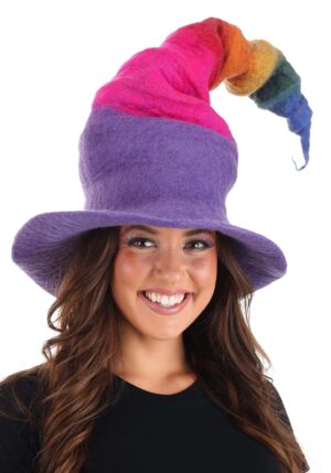 Heartfelted Rainbow Borealis Witch Costume Hat
