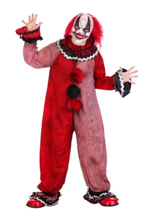 Red Carousel Clown Adult Costume with Mask | Clown Costumes & Accessories