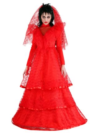 Red Gothic Women's Wedding Dress Costume | Beetlejuice Costumes