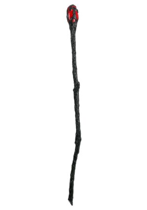 Weathered Red Warlock Costume Staff | Wizard Accessories