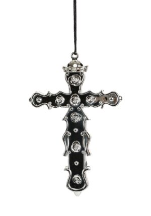 Religious Black Cross Costume Pendant Accessory | Nun Accessories