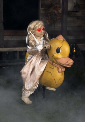 2.8FT Animatronic Rocking Duck Doll Decoration | Halloween Animatronics