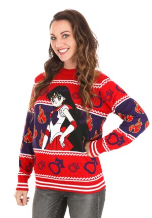 Sailor Moon Sailor Mars Adult Ugly Sweater | Holiday Sweaters