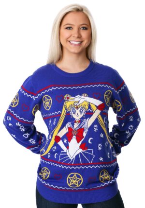 Adult Sailor Moon Fair Isle Ugly Christmas Sweater | Christmas Sweaters