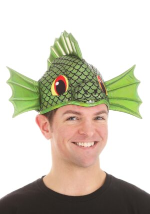 Green Sea Monster Adult Costume Sprazy Hat | Storybook Accessories