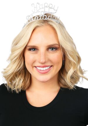 Happy Birthday Silver Sparkle Tiara | Birthday Accessory