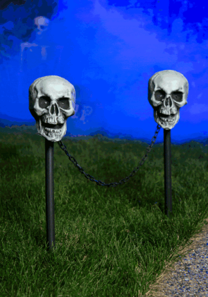 24-Inch Skull Pathway 4 Piece Light Up Decoration | Outdoor Decorations