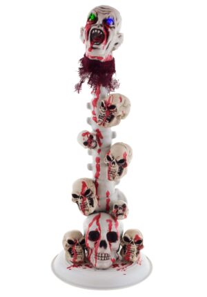 22-Inch Skull Pillar with Light Up Eyes Halloween Decoration | Scary Decoration