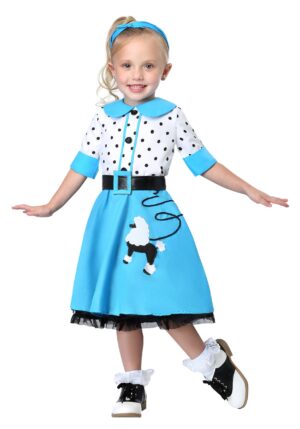 Girl's Toddler Sock Hop Cutie Costume Dress | 50's Costumes