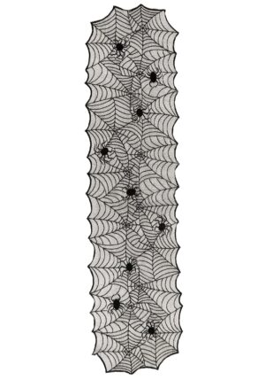 72"L x 18"W Black Spider Web Table Runner Decoration | Table Decorations