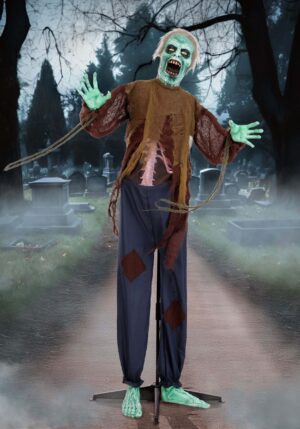 5.5FT Animatronic Spineless Stanley Zombie Decoration - Scream Saver | Halloween Animatronic