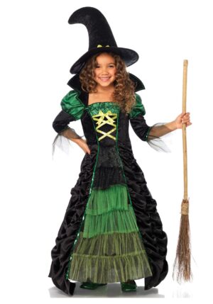 Child Storybook Green Witch Costume | Girl's Witch Costumes