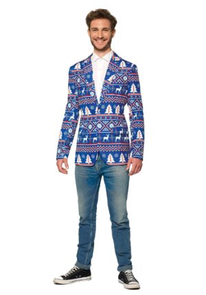 Adult Suitmeister Blue Nordic Christmas Blazer | Christmas Apparel