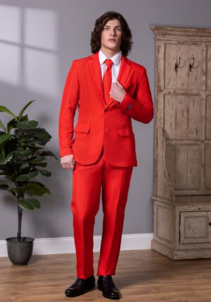 Suitmeister Solid Red Suit for Men | Costume Apparel