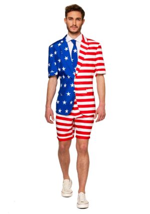 Suitmeister Mens Summer USA Flag Suit