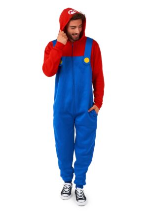 Super Mario Bros. Adult Mario Costume Onesie | Mario Costumes