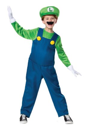 The Super Mario Brothers Boys Luigi Deluxe Costume
