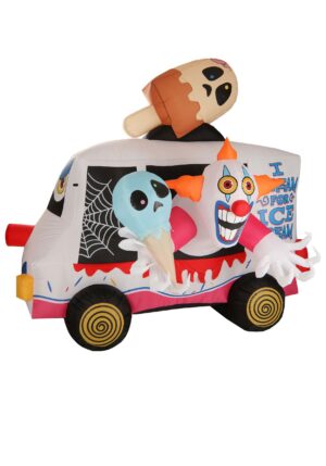 8FT Inflatable Killer Evil Clown Sweet Shrieks Ice Cream Truck Decoration | Inflatable Decorations