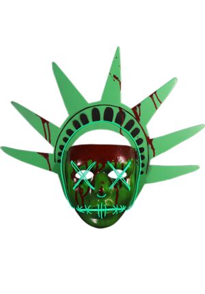 Lady Liberty The Purge Light Up Mask | Adult Costume Accessories