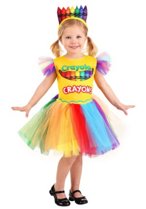 Girl's Crayon Box Toddler Costume Dress | Exclusive Costumes